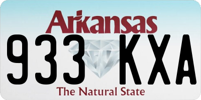 AR license plate 933KXA