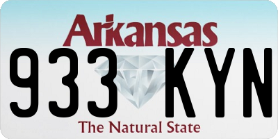 AR license plate 933KYN