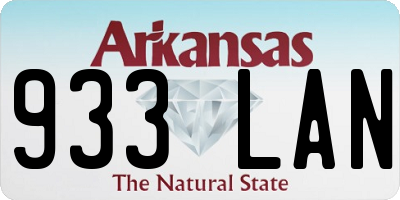 AR license plate 933LAN