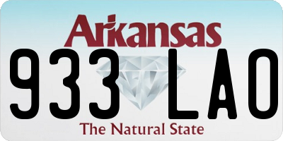 AR license plate 933LAO