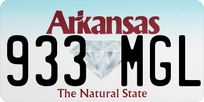 AR license plate 933MGL
