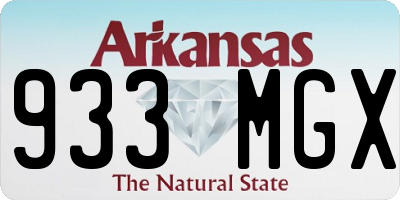 AR license plate 933MGX