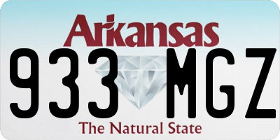 AR license plate 933MGZ