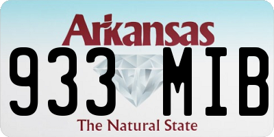 AR license plate 933MIB