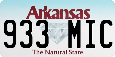 AR license plate 933MIC