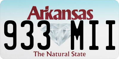 AR license plate 933MII