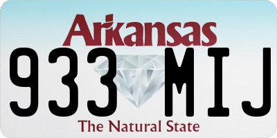 AR license plate 933MIJ