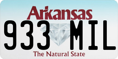 AR license plate 933MIL