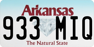 AR license plate 933MIQ