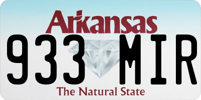 AR license plate 933MIR