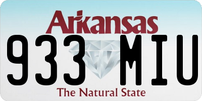 AR license plate 933MIU
