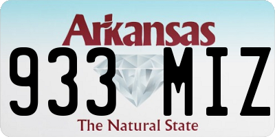 AR license plate 933MIZ