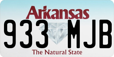 AR license plate 933MJB