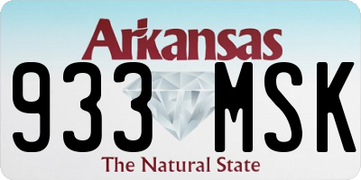 AR license plate 933MSK