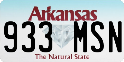 AR license plate 933MSN