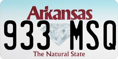 AR license plate 933MSQ
