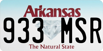 AR license plate 933MSR