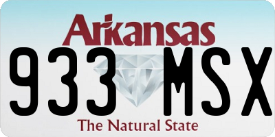 AR license plate 933MSX