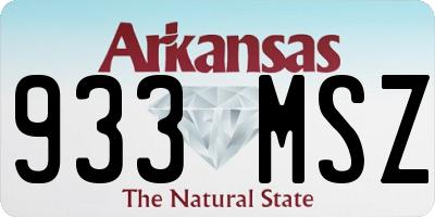 AR license plate 933MSZ