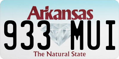 AR license plate 933MUI