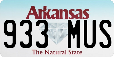 AR license plate 933MUS