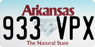 AR license plate 933VPX