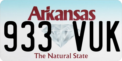 AR license plate 933VUK