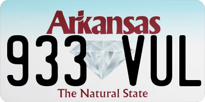 AR license plate 933VUL