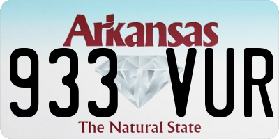 AR license plate 933VUR