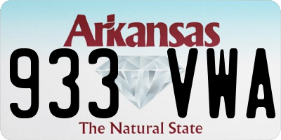 AR license plate 933VWA