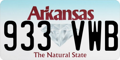 AR license plate 933VWB