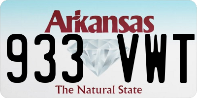 AR license plate 933VWT