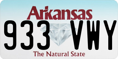 AR license plate 933VWY
