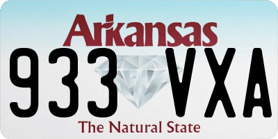 AR license plate 933VXA