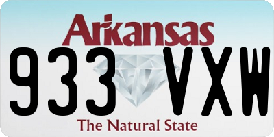 AR license plate 933VXW