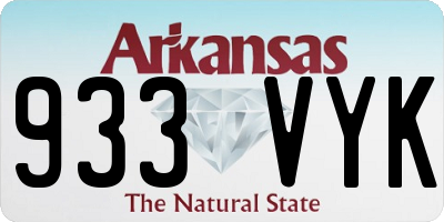 AR license plate 933VYK