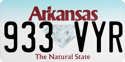 AR license plate 933VYR