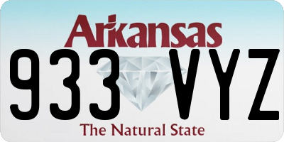 AR license plate 933VYZ