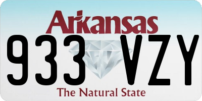 AR license plate 933VZY