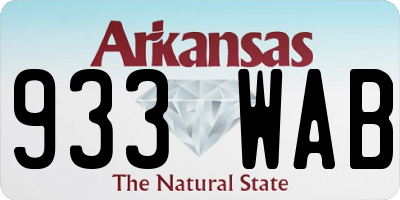 AR license plate 933WAB