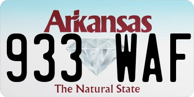 AR license plate 933WAF