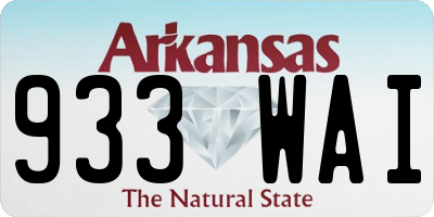 AR license plate 933WAI
