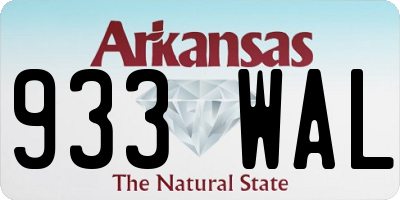 AR license plate 933WAL
