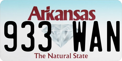 AR license plate 933WAN