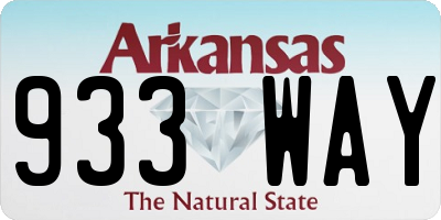 AR license plate 933WAY