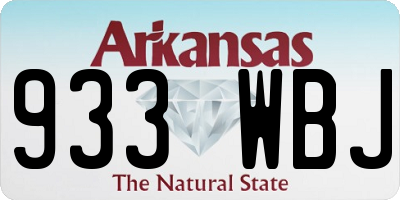 AR license plate 933WBJ