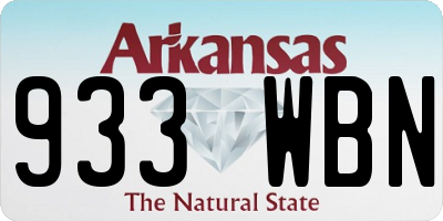 AR license plate 933WBN