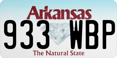 AR license plate 933WBP