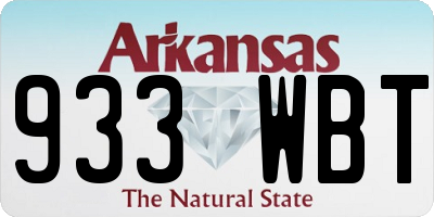 AR license plate 933WBT