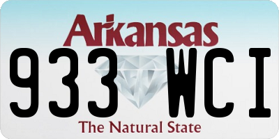 AR license plate 933WCI